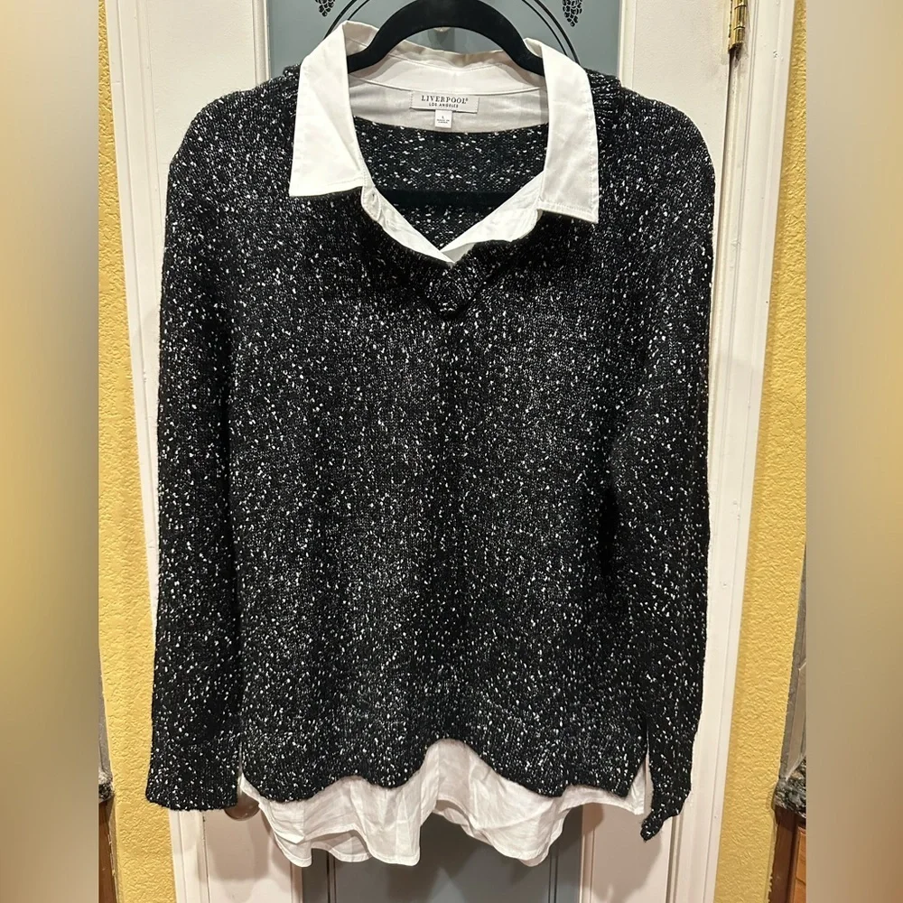 Liverpool Black and White Women's Sweater size L